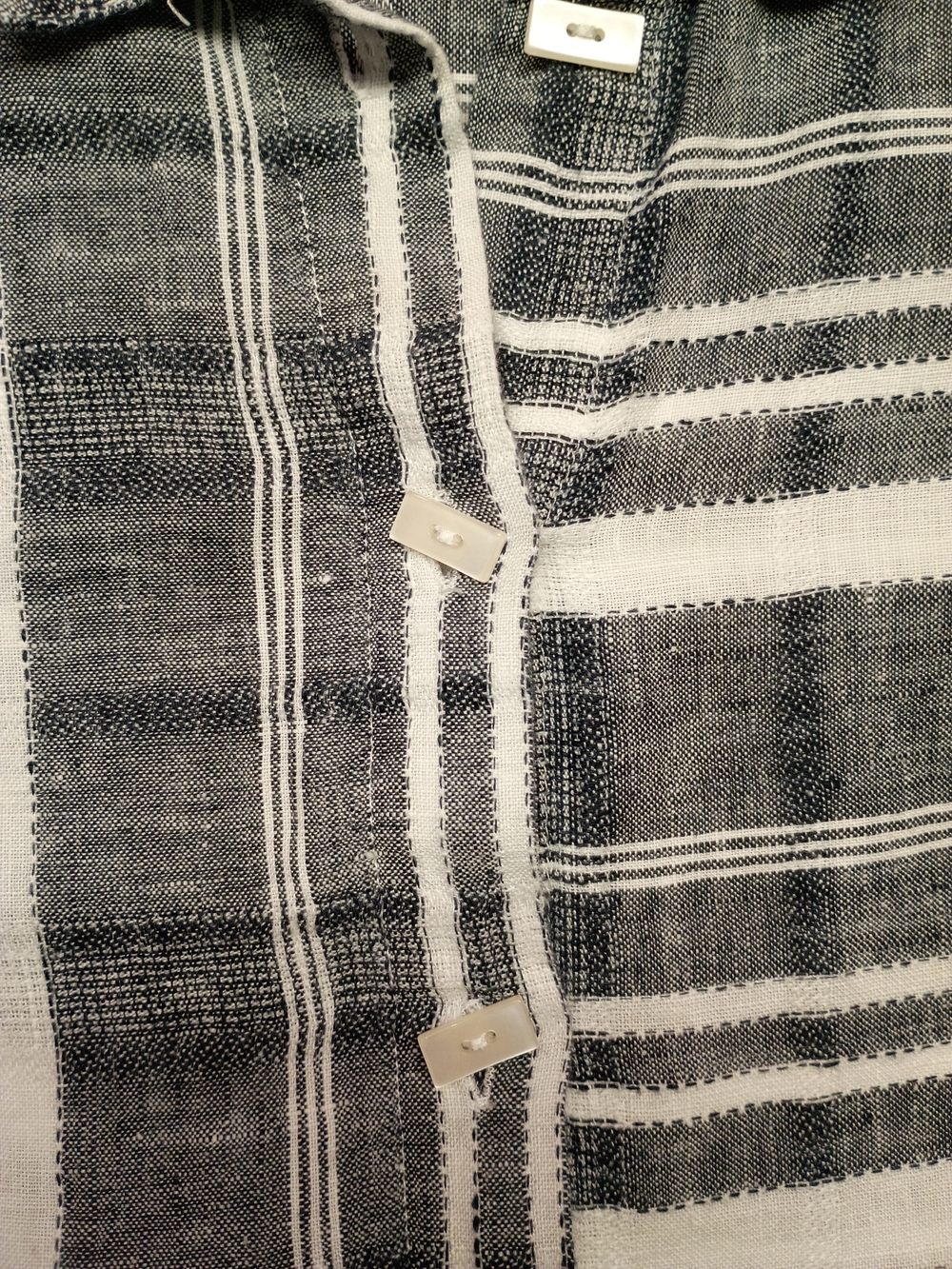 Linen Striped Button-Down Shirt - Picture 7 of 11